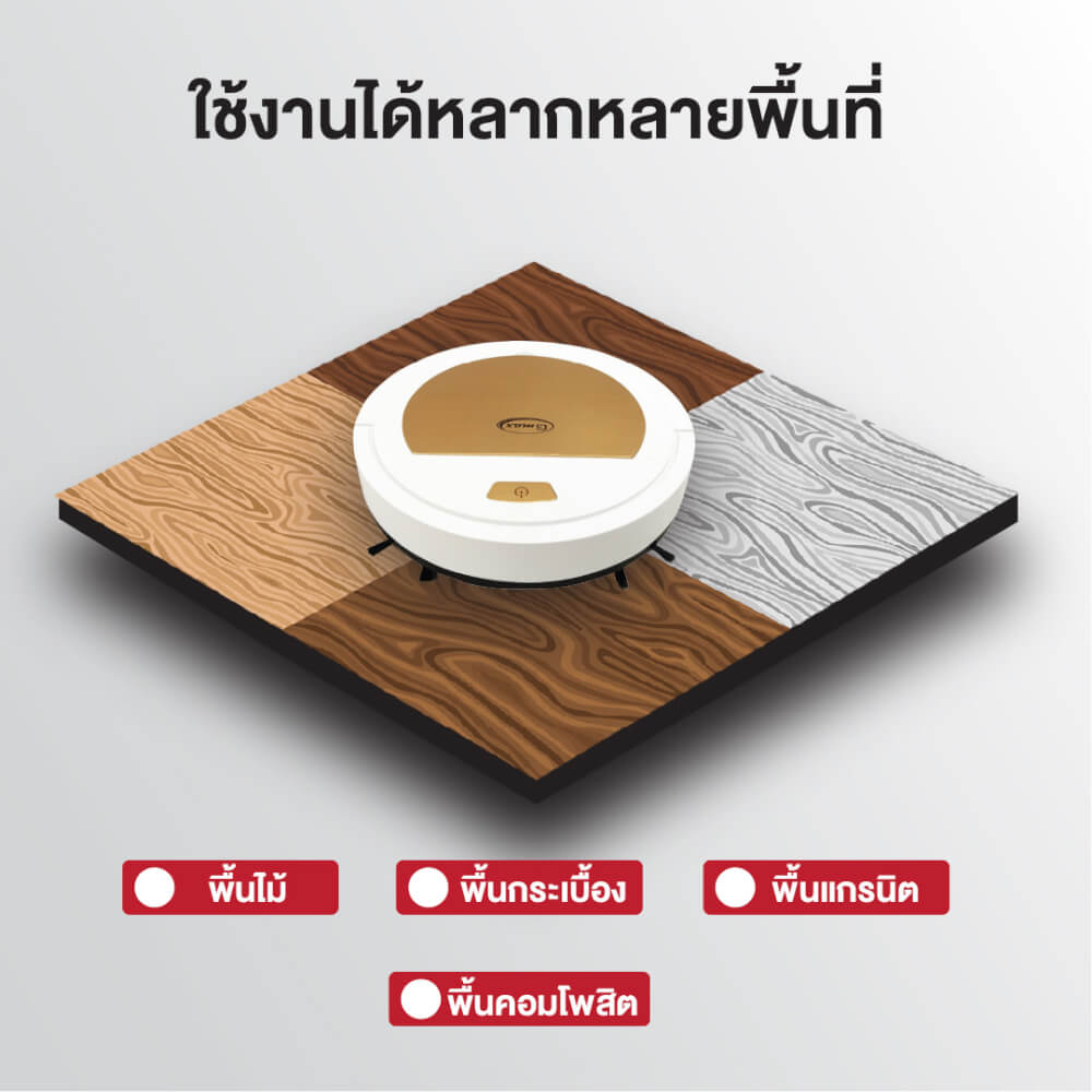 เครื่องดูดฝุ่นหุ่นยนต์ GMAX VC-901 ขาว/ส้ม